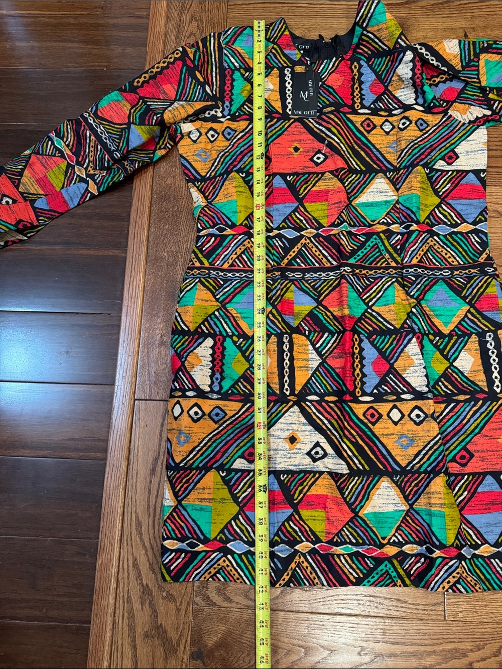MAE OTTI-AFRICAN PRINT puffed long sleeve DRESS - Picture 9 of 16